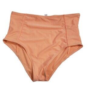 Unbranded Women High Waisted Bikini Bottom XL Peach Orange